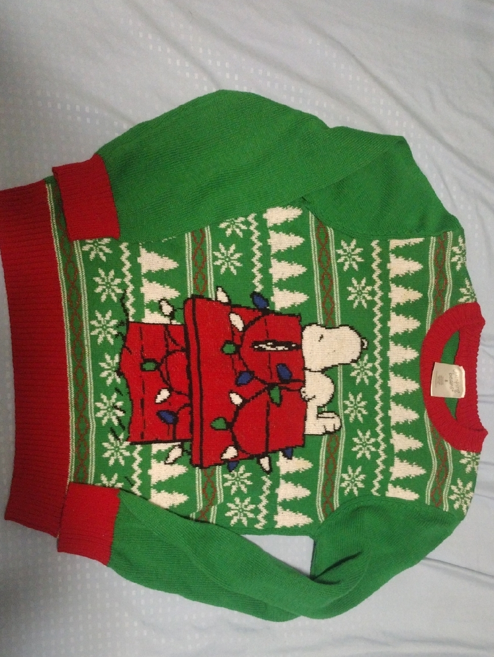 jumping beans Green Crewneck Sweater with Red Holiday Graphic